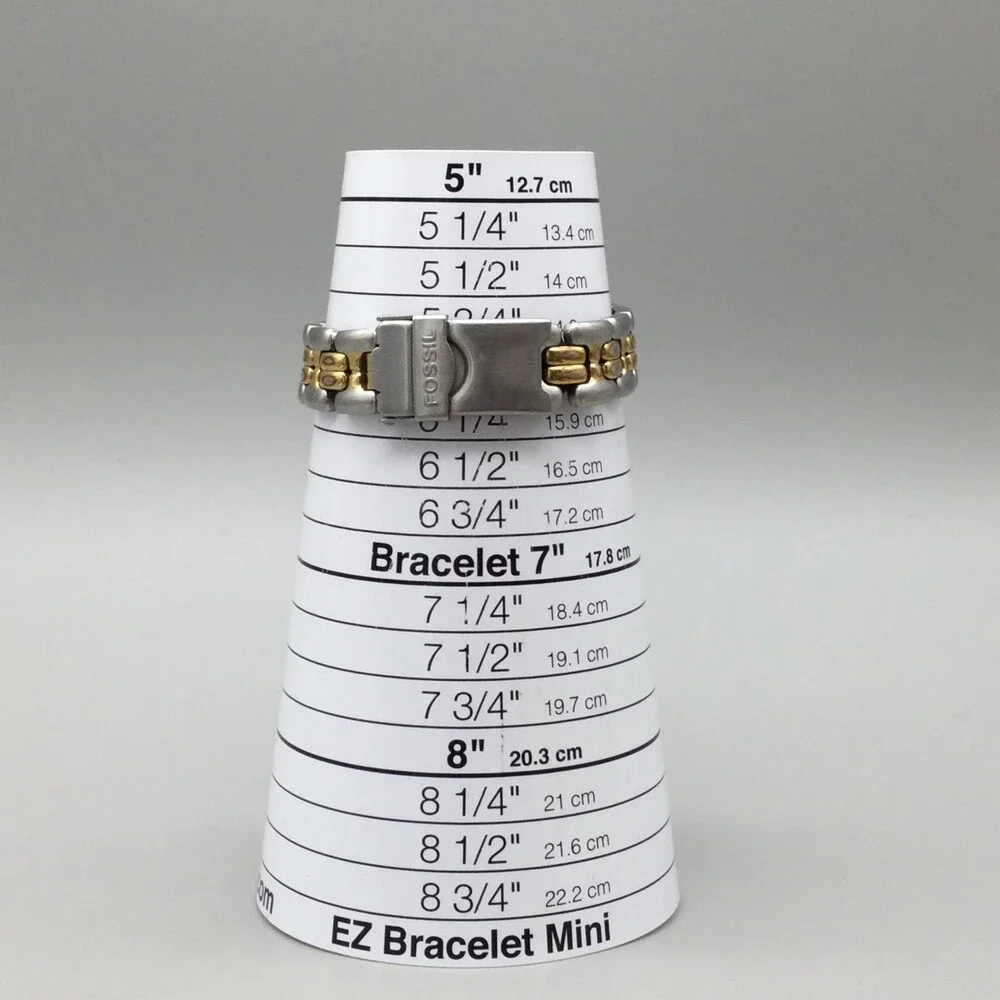 Fossil Blue Watch Women 29mm Silver Gold Two Tone Date Round Dial New Battery 6" - Picture 12 of 14